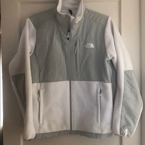 North Face white/grey fleece